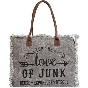 Vintage Addiction Recycled Canvas Extra Large Tote Bag Love of Junk Market Tote